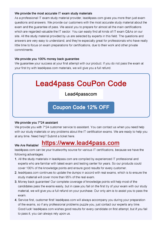 lead4pass 300-206 coupon
